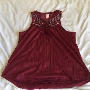Burgundy tank top
